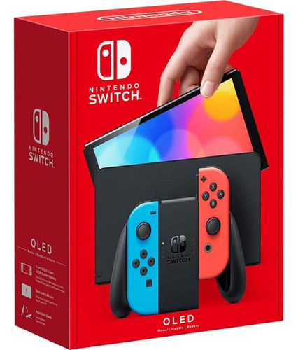 Nintendo - Switch - Modelo Oled Con Joy-con En Rojo Neón Y A