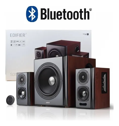 Parlantes Edifier 2.1 S350db Bluetooth Negro Con Madera