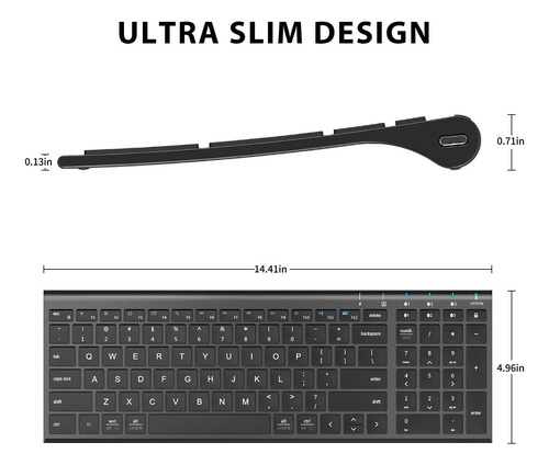 Teclado Bluetooth Recargable Para Pc Iclever