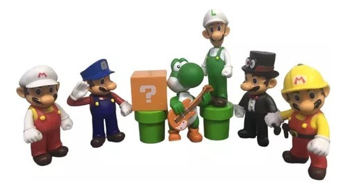 Set X10 Figuras Super Mario 3d World 12cm Alto