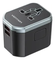Comprar Adaptador de enchufe Universal Vention - Enchufe internacional viajero 110\u002F220v - 20w Bivolt - 2 Puertos USB + USB C - Premium - Para todos los países \u002F celulares \u002F Notebook \u002F Laptop - FJCB0