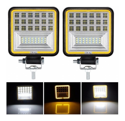 Kit X2 Faro Auxiliar Cree Led 126w Camionetas Camion Tractor