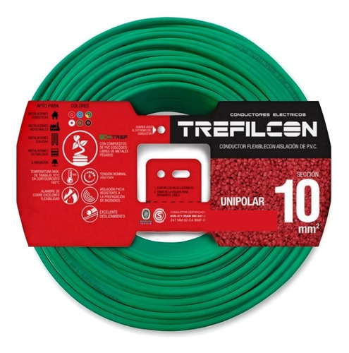Cable Unipolar 10mm × 100mts Trefilcon (iram)