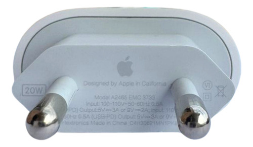 Carregador Apple Fonte 20w Turbo Original P/ iPhone 15 E 16