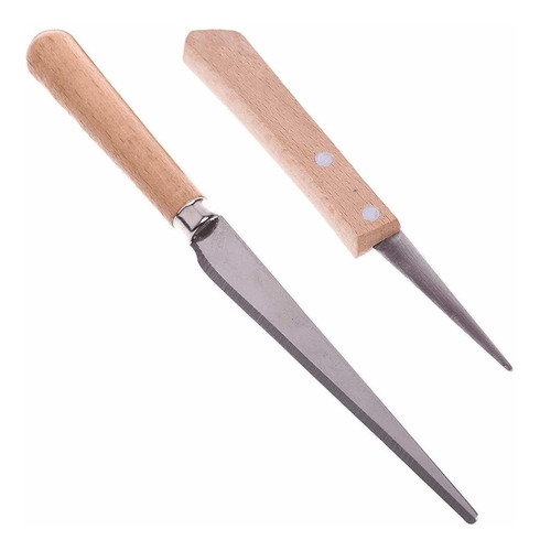 2 Cuchillo Mango Madera Para Ceramica Esculpir Arcilla