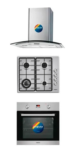 Combo Horno Eléctrico Con Convección + Anafe + Campana Inox