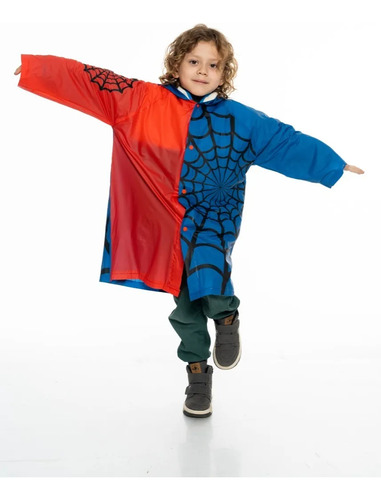 Impermeable Para Niño De Spiderman Con Gorro
