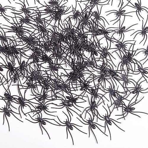 100 Pieces Plastic Spiders Halloween Realistic Plastic ...