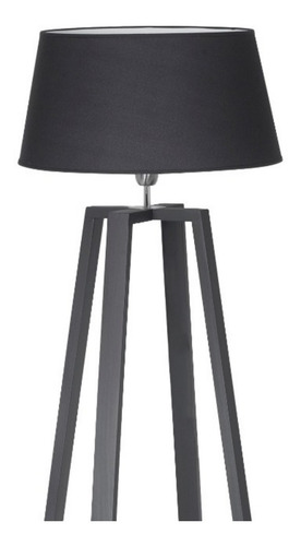 Imagen 3 de 3 de Lampara De Pie En Cruz Madera Paraiso Negro Cod 1183 Carilux