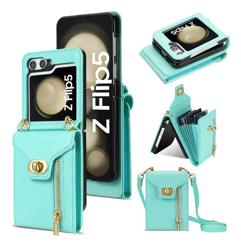 Funda Protectora Zip Wallet Crossbody Para Samsung Flip Z5