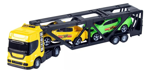 Mini Caminhão De Brinquedo Cegonha Com 2 Carrinhos Cores Div
