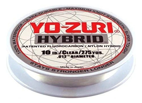 Bobina Yo-zuri Hybrid Clear Line De 275 Yardas En 8 Libras