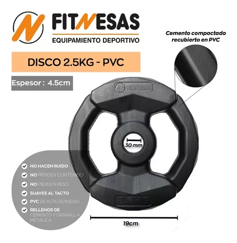 Barra + 2 Mancuernas + 24 Kg En Discos Con Manija Kit Set