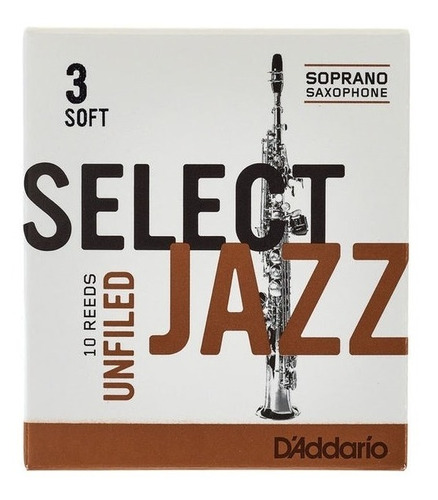 Cx De Palhetas Select Jazz Unfiled - Sax Soprano 3 Soft