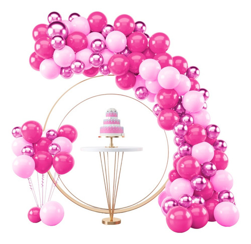 Kit 150 Balões Bexiga Rosa Claro + Pink + Rosa Metalizado M1