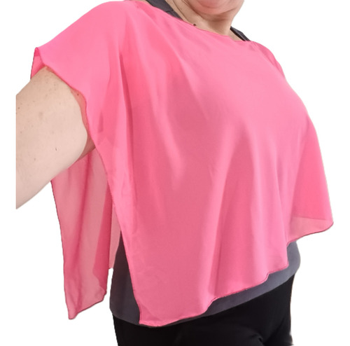Capita De Fiesta Quince Rosa Chicle Simil Gasa Asimétrica Rosa Chicle