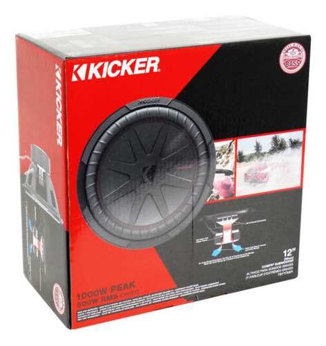 Kicker 48cwr124 Compr 1000 Watt 12 Subwoofer Dvc 4-ohm Ccc