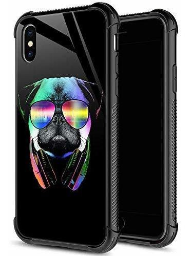 iPhone XS Caso,9h Vidrio Templado iPhone X Casos Cool 2m87j