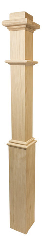 Caja Madera Newel Estilo Liso Pedestal 48  Elegante Diseño