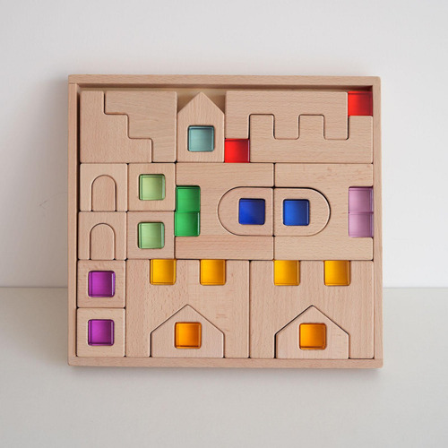 Bloques De Construcción De Madera, Juego De Bloques De