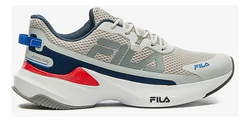 Tênis Fila Recovery Masculino Prata Corrida Treino