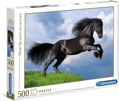 35071 Caballo Negro Rompecabezas Clementoni 500 Piezas