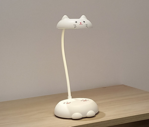 Imagen 6 de 6 de Lampara De Mesa Recargable Y Táctil Motivo De Gato