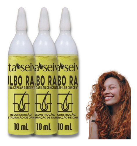 Imagem 1 de 3 de Kit 3 Ampolas Vitamina Capilar Bulbo Raiz Vita Seiva 10ml