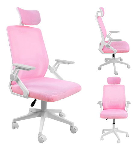 Silla Ejecutiva Respaldo Ergonomica Oficina Escritorio Rosa