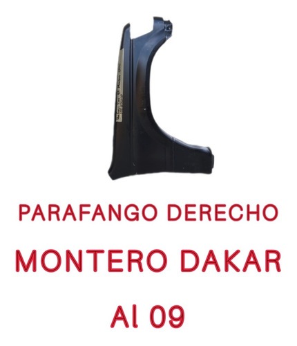 Parafango Delantero Derecho Mitsubishi Montero Dakar