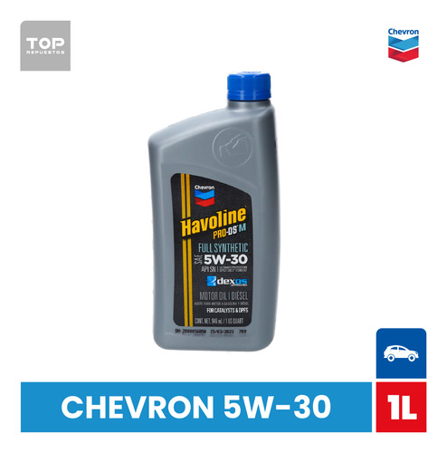 Aceite Chevron 5w30 1 Lt Havoline  Dpf Gasolina Y Diesel