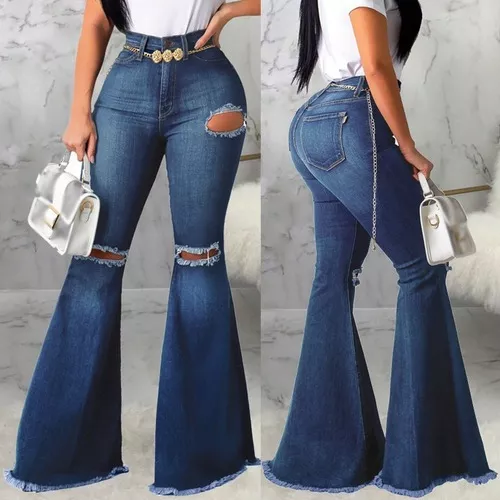 Pantalones Vaqueros De Mujer Acampanado