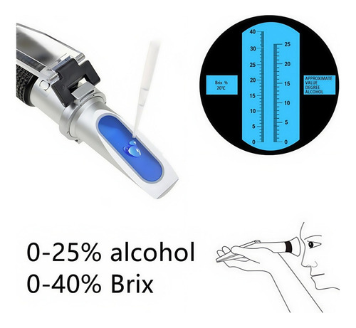 Refractómetro Portátil De Alcohol Dos En Uno