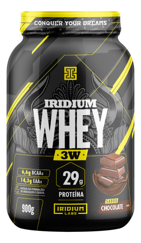 Iridium Whey Protein 3w - 900g Sabor Chocolate Amargo