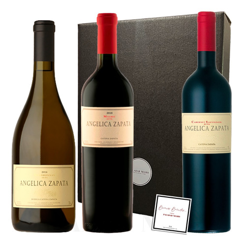 Regalo Vinos Angelica Zapata Cofre Premium X3 Paladar Negro