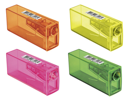 Apontador Com Deposito Transparente Faber-castell Cores Neon Cor Verde