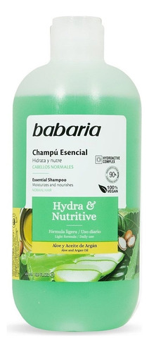 Shampoo Hidrata Nutre Con Aloe Y Aceite De Argán Uso Diario 