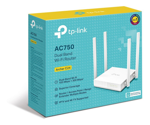 Router Wifi Tp-link Archer C24 Ac750 Dual Band 3en1 Agile Cn