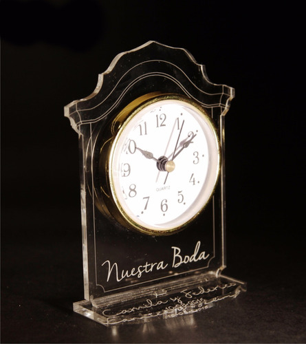 Souvenir Acrilico Boda Reloj  Antigu  Grabado Laser En Stock