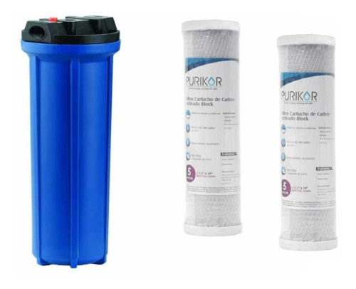 Filtro De Agua Para Casa Carbon Activado Con 2 Cartuchos 3/4