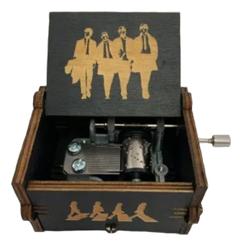 Caja Musical The Beatles Madera Tema Let It Be Negro