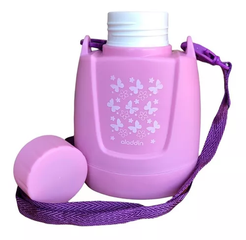 Cantimplora térmica para niños, botella infantil con tapa y asa, color  lavanda