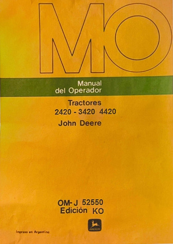 Manual De Uso Y Mantenimiento Tractor John Deere 2420 3420 4