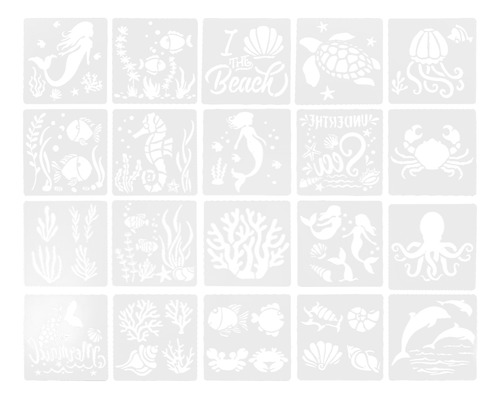 Plantilla De Pintura Oceánica De Sea Life Templates, 20 Hoja