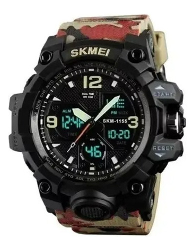 Reloj Skmei S-shock Antigolpes  1155b Camuflado Rojo