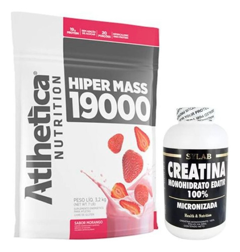 Atlhetica Hiper Mass 19000 3.2kg + Creatina Sylab 300g