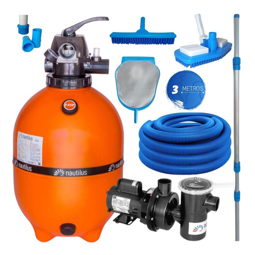 Conjunto Filtrante Piscina Até 52.000l + Kit Limpeza