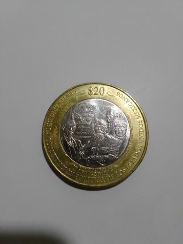 Moneda 20 Pesos Centenario De La Constitución Política 