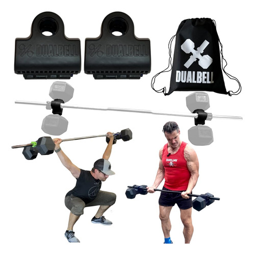 Dualbell Pair- Conecta Mancuernas A La Barra (negro)