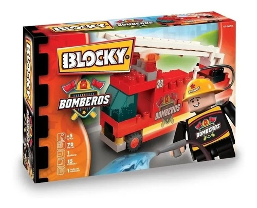 Blocky Bomberos 70 Piezas + 1 Muñeco Original Sharif Express